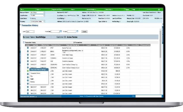 Transaction HIstory - CRE Servicing Software