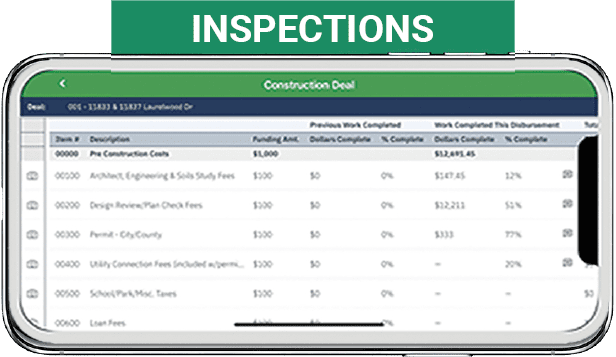 Inspecitions  - Construction Lending Software
